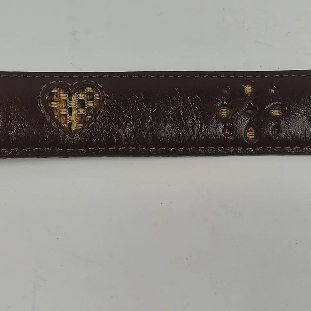 Brighton Leather Belt With Woven Cut Outs